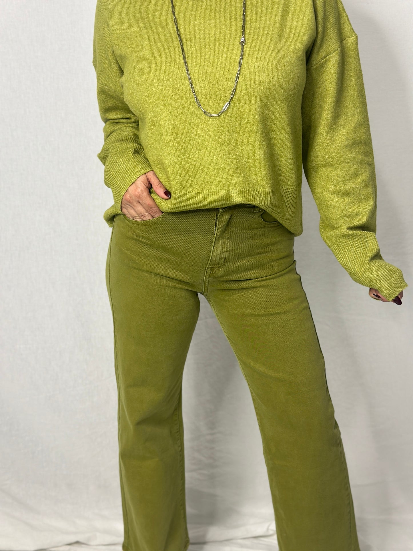 Cropped Olive Pants