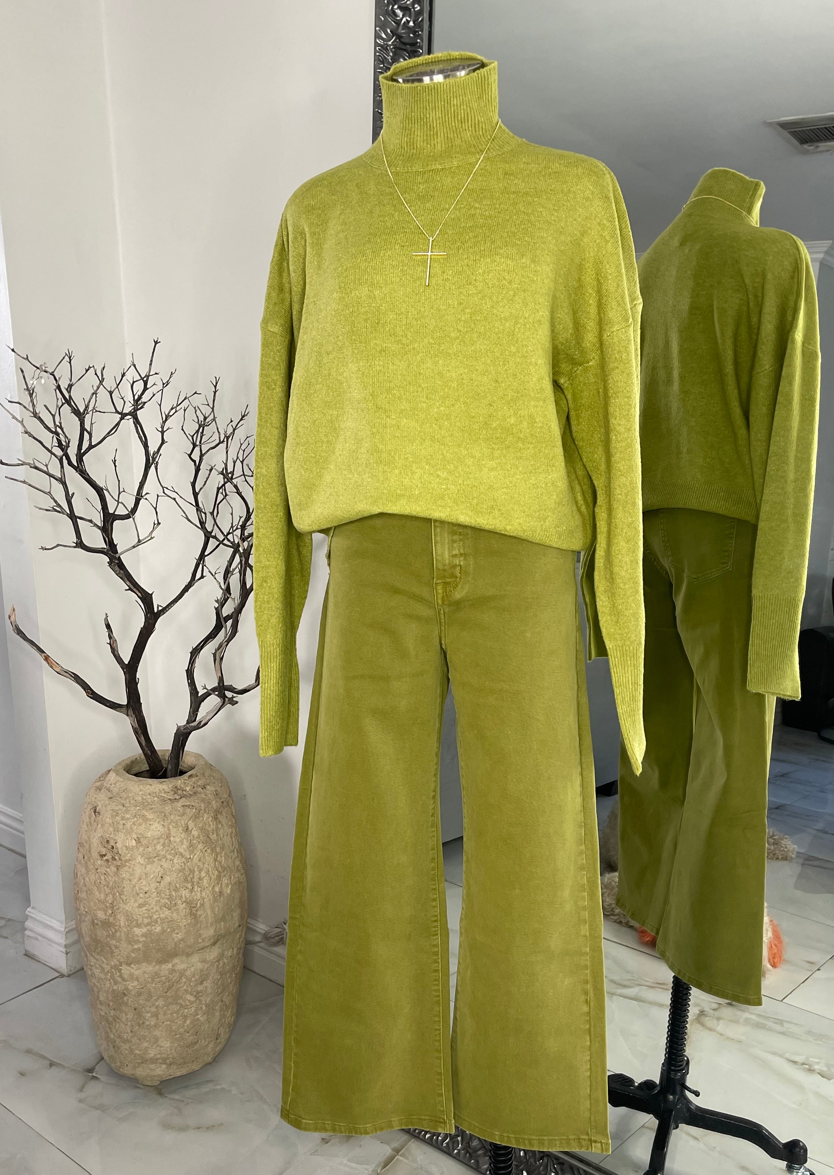 Cropped Olive Pants