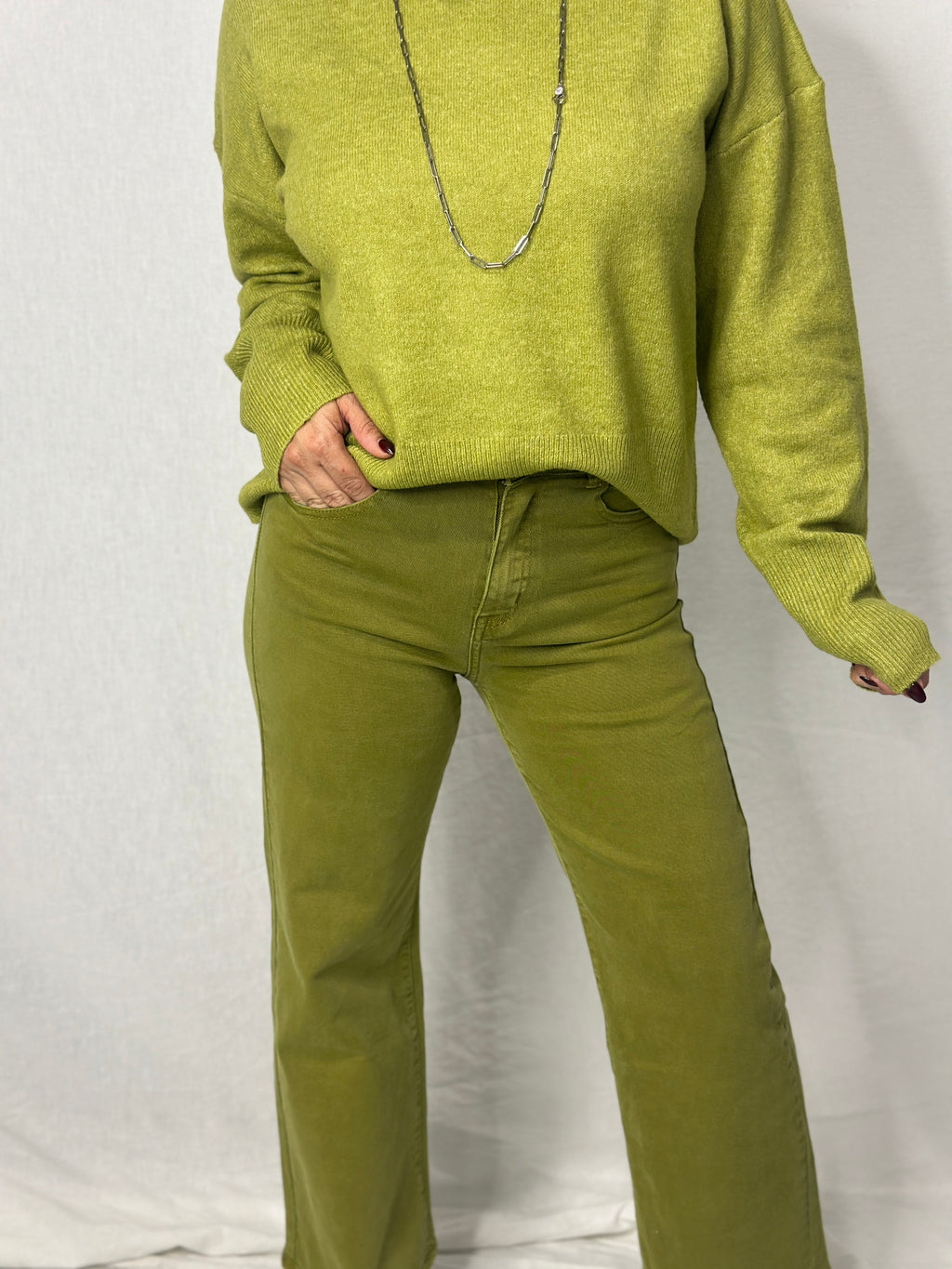 Cropped Olive Pants