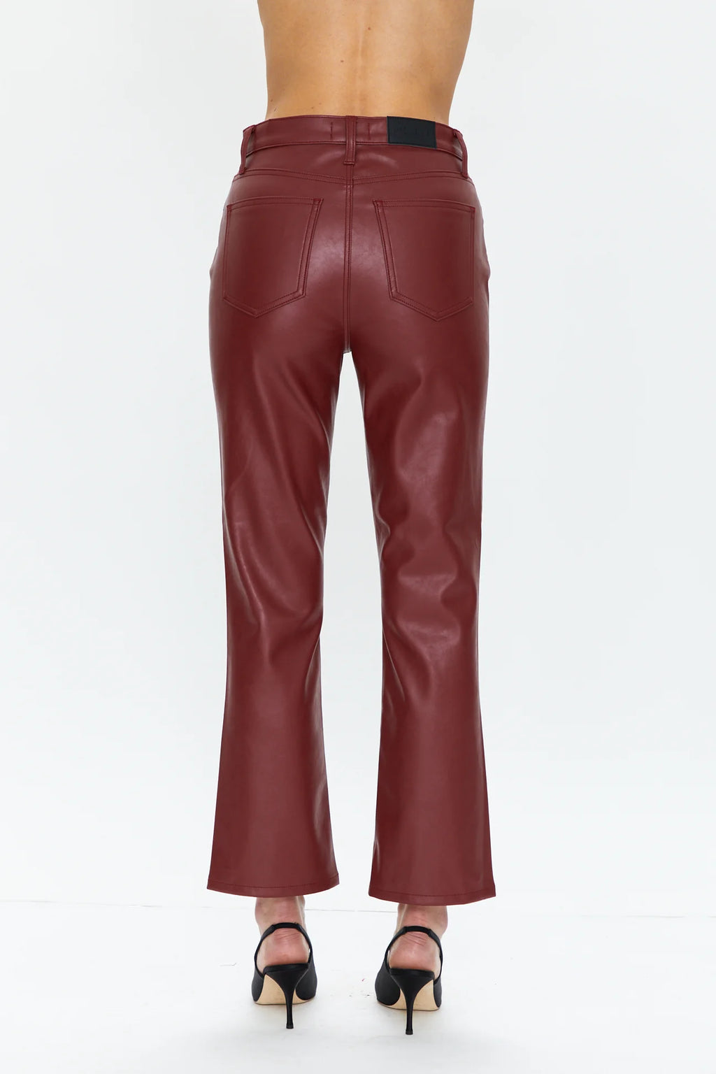 Cherry Cropped Leather Pants