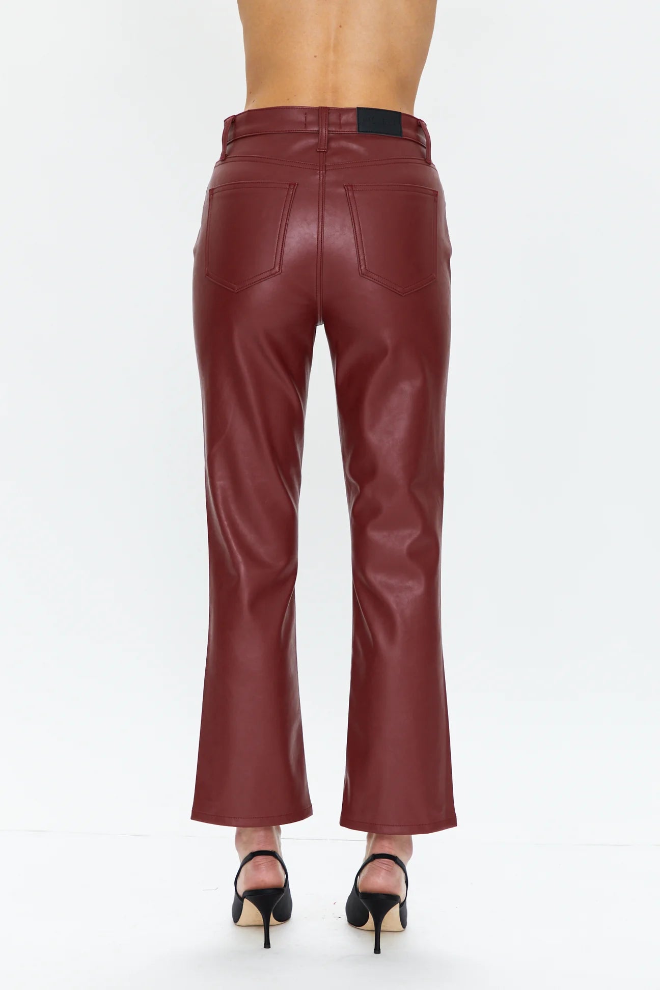 Cherry Cropped Leather Pants