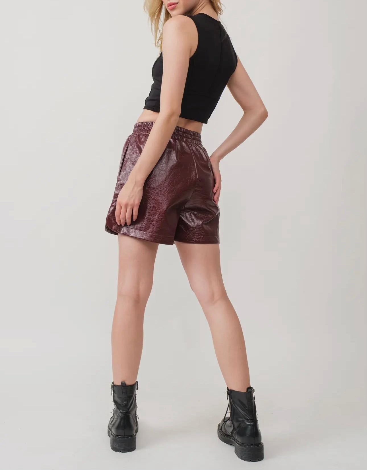 Leather Plum Short