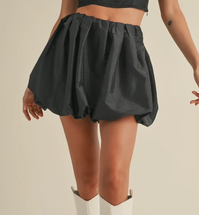 Metallic Ballon Mini Skirt