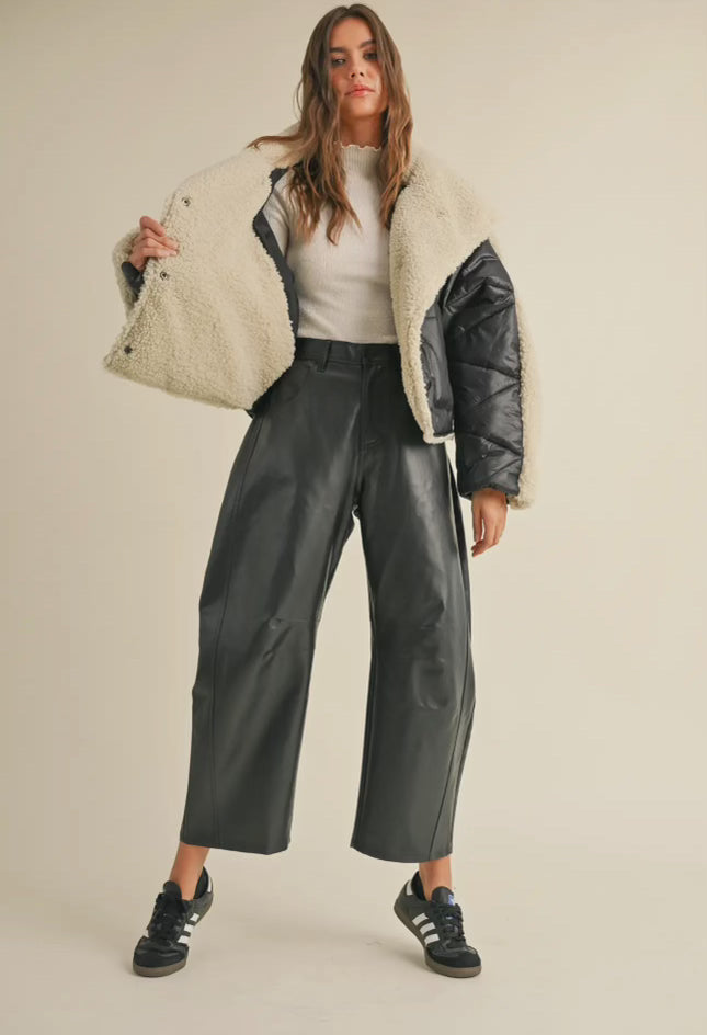 Barrel Faux Leather Pants