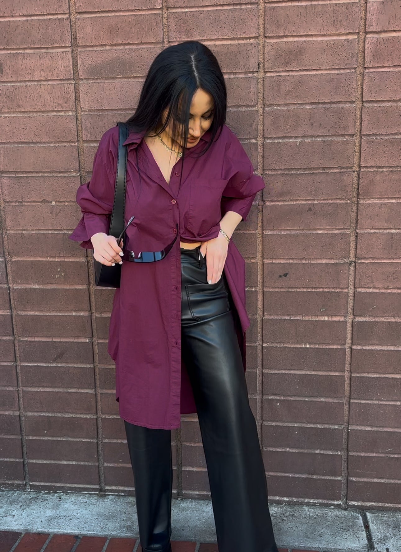 Oversized Burgundy Shirt