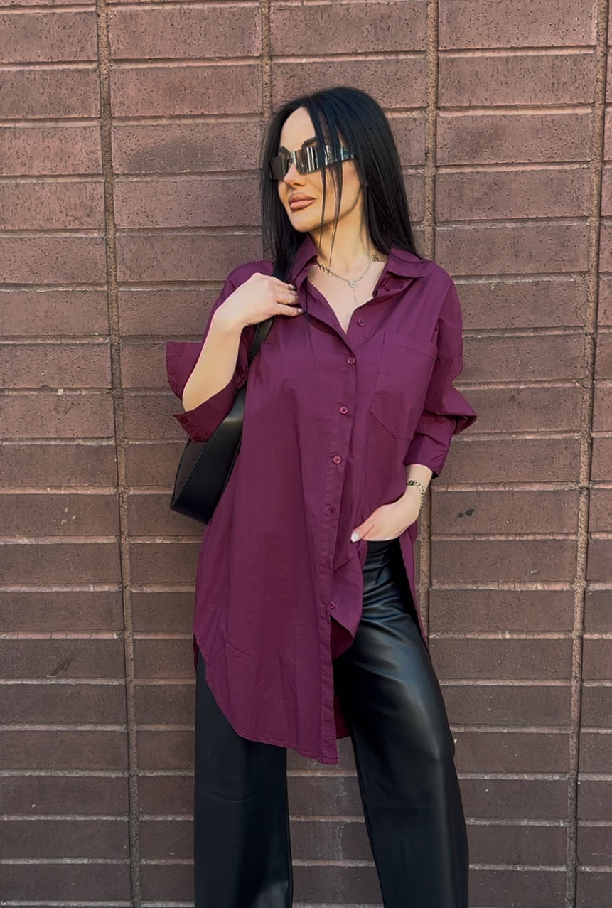 Oversized Burgundy Shirt