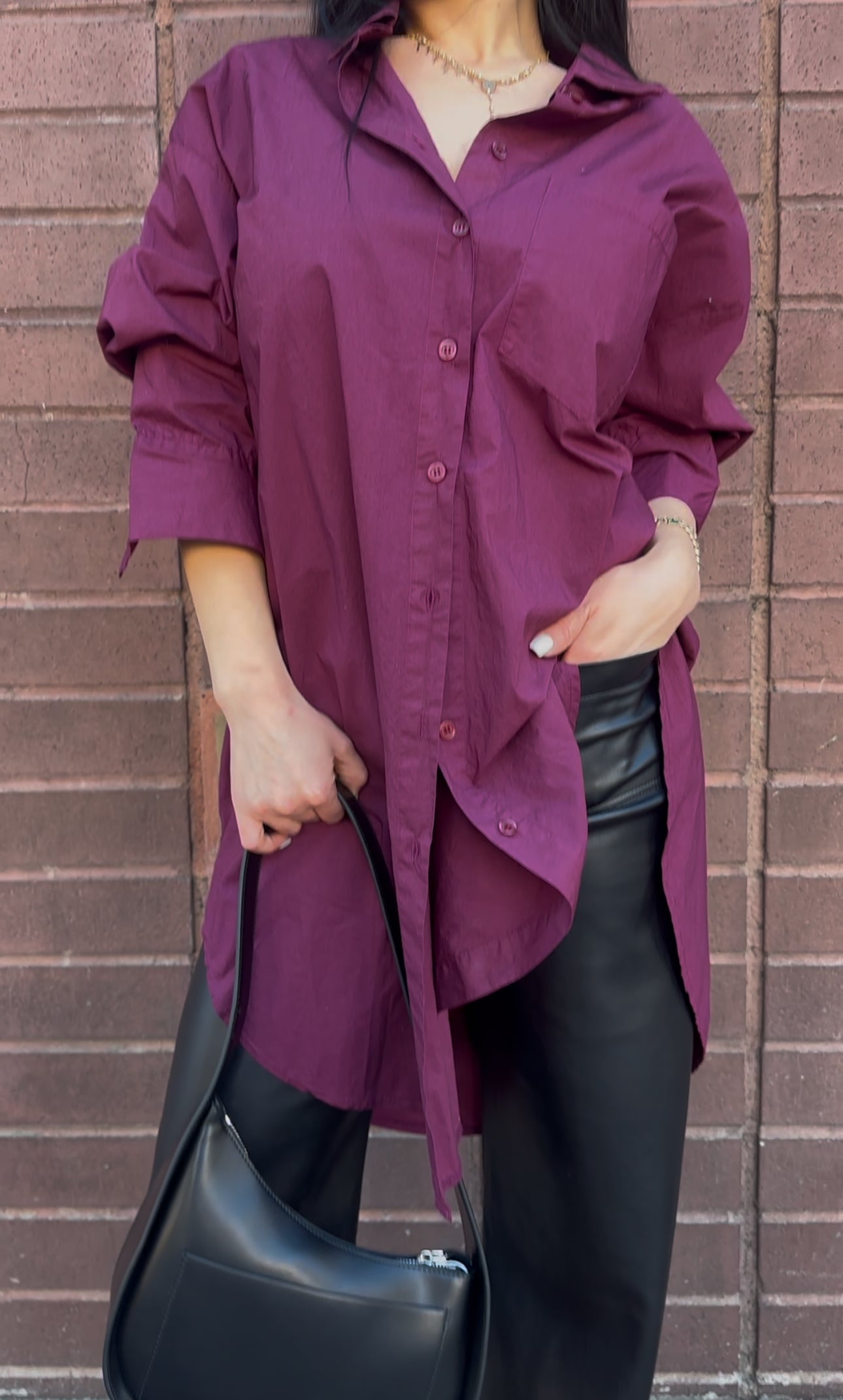 Oversized Burgundy Shirt