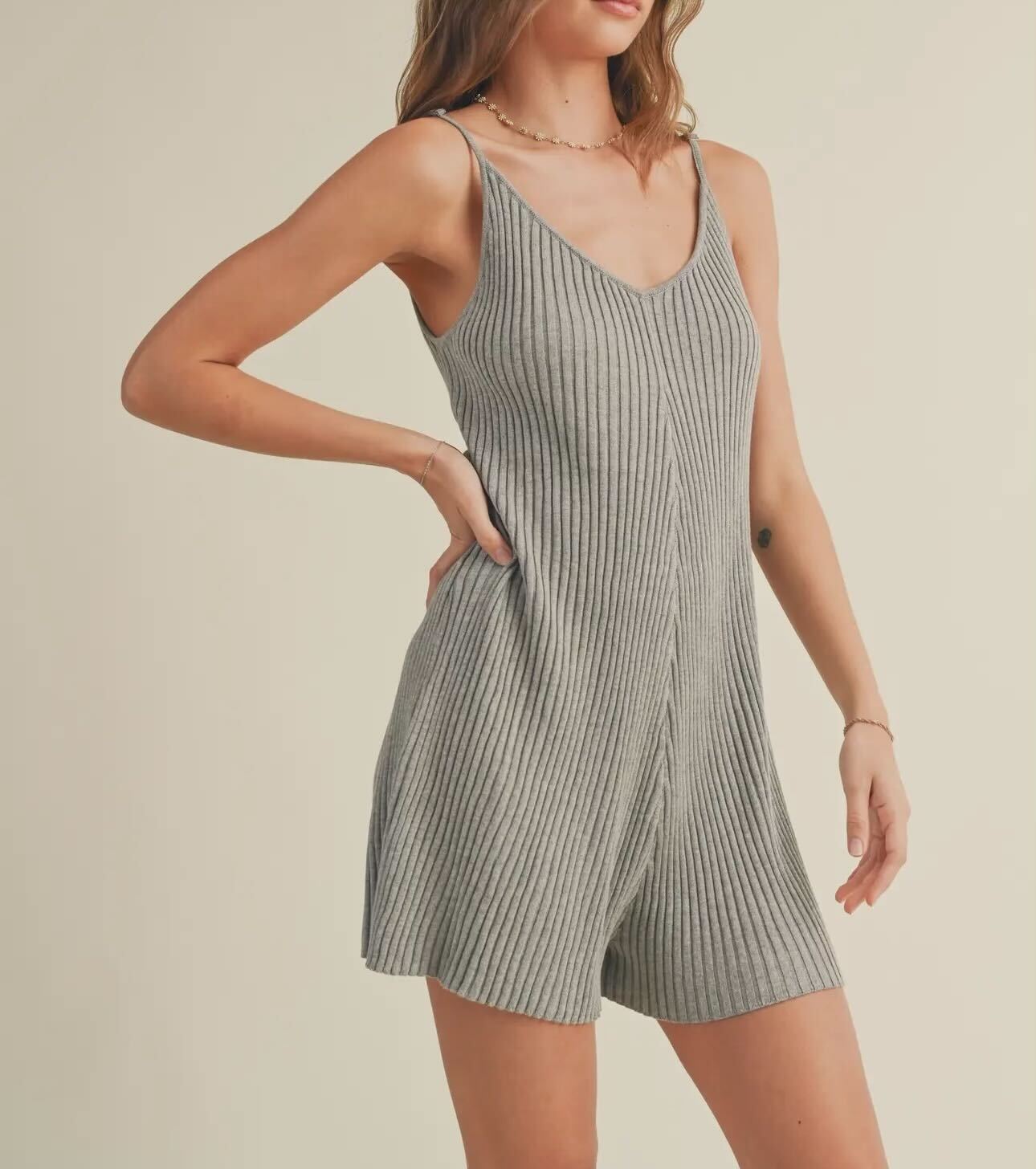 Ribbed Knitted Romper