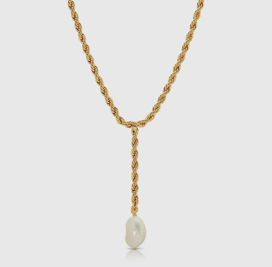 Bryn Pearl Lariat Necklace