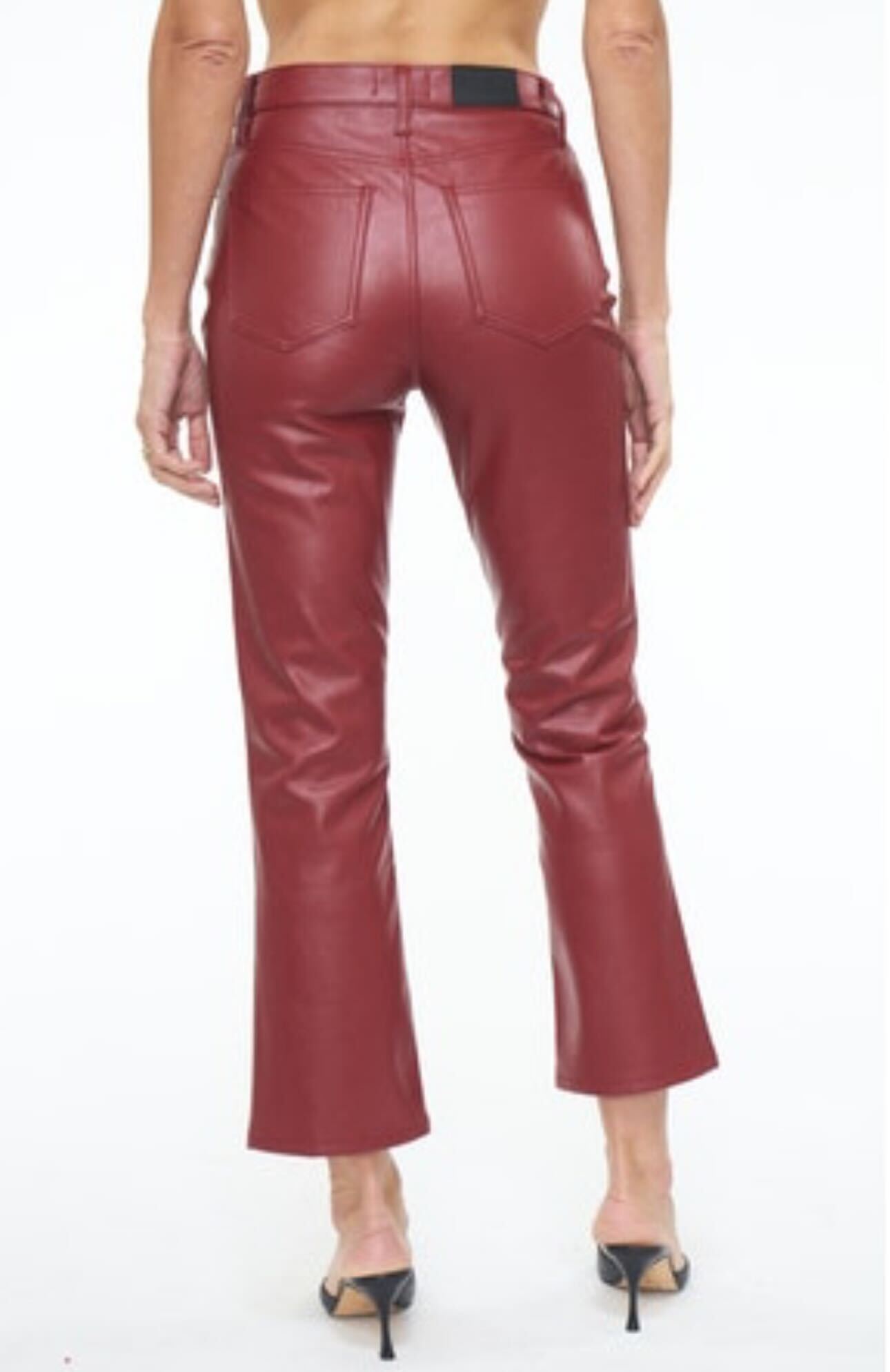Cherry Cropped Leather Pants | House of Joka