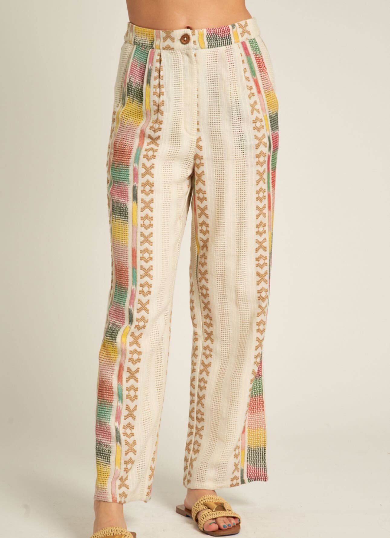 Fiesta At The Beach Embroidered Pants